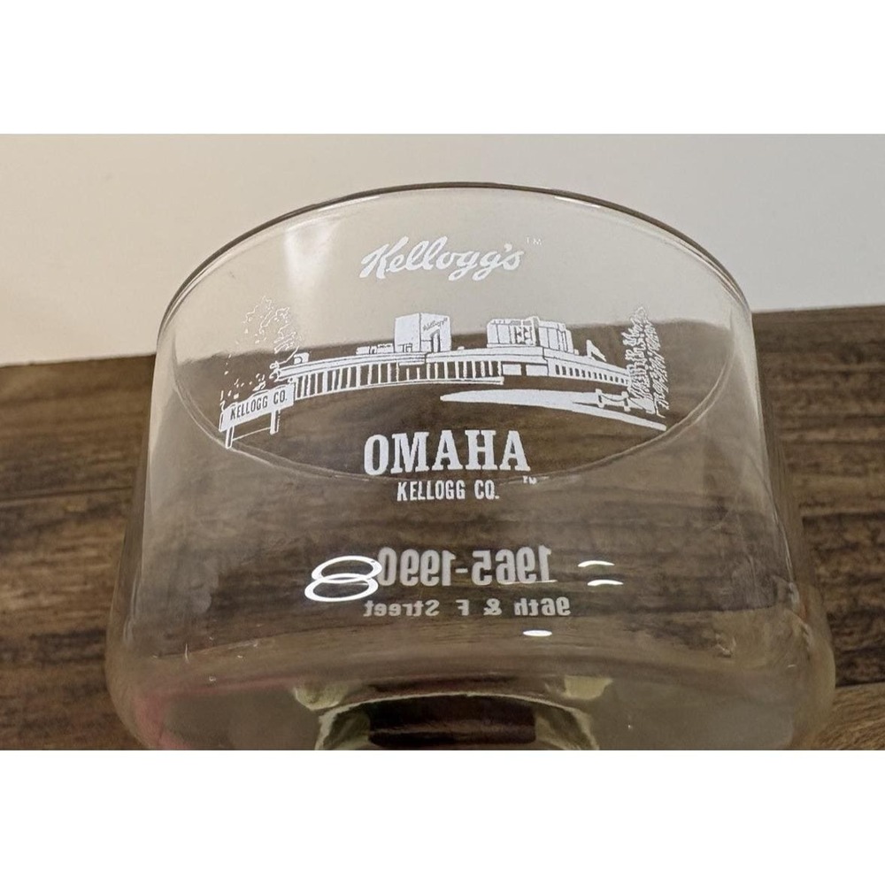 Vintage Kelloggs Company Omaha Nebraska  Footed Goblet Glass Square Base 1990 - Picture 7 of 9